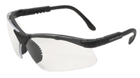 Safety Glasses, Body Armor 2000 Series, Black Frame, Clear Lens - Latex, Supported